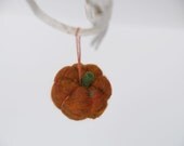 Pumpkin Ornament, Orange Felt Wool decoration Fall Autumn Thanksgiving Home Decor wedding halloween handmade party favors