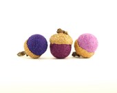 Purple Needle Felted Acorns, Three shades of jewel tone purple, lavender and lilac - 9