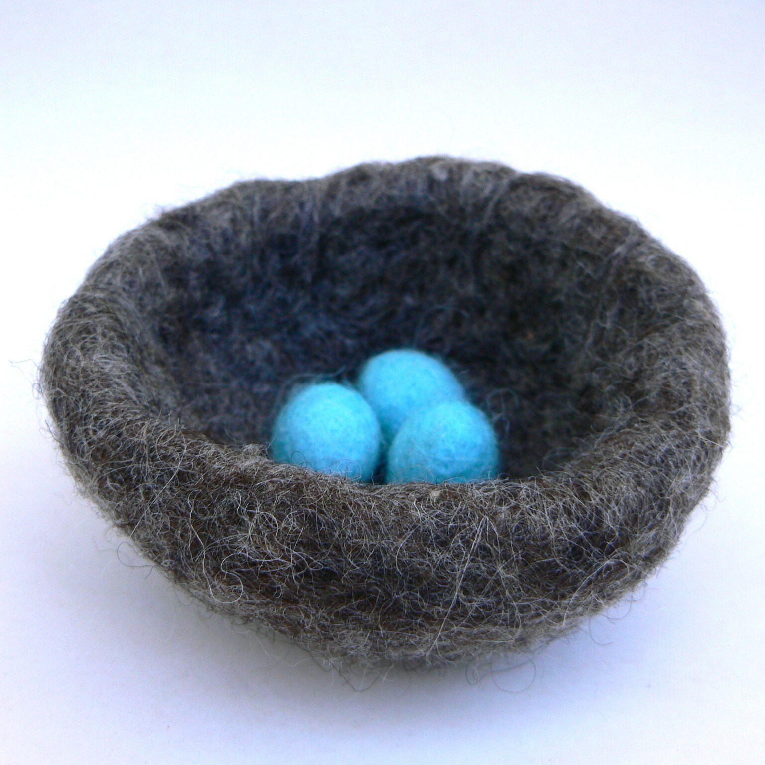 Needle Felted Nest, Robins Egg Blue, Easter Gift for the Nature Lover, hostess Spring Decorating, baby shower Gift