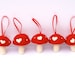 Heart Toadstool Oranments 5 Red mushroom woodland handmade Christmas Hanging Aice in Wonderland
