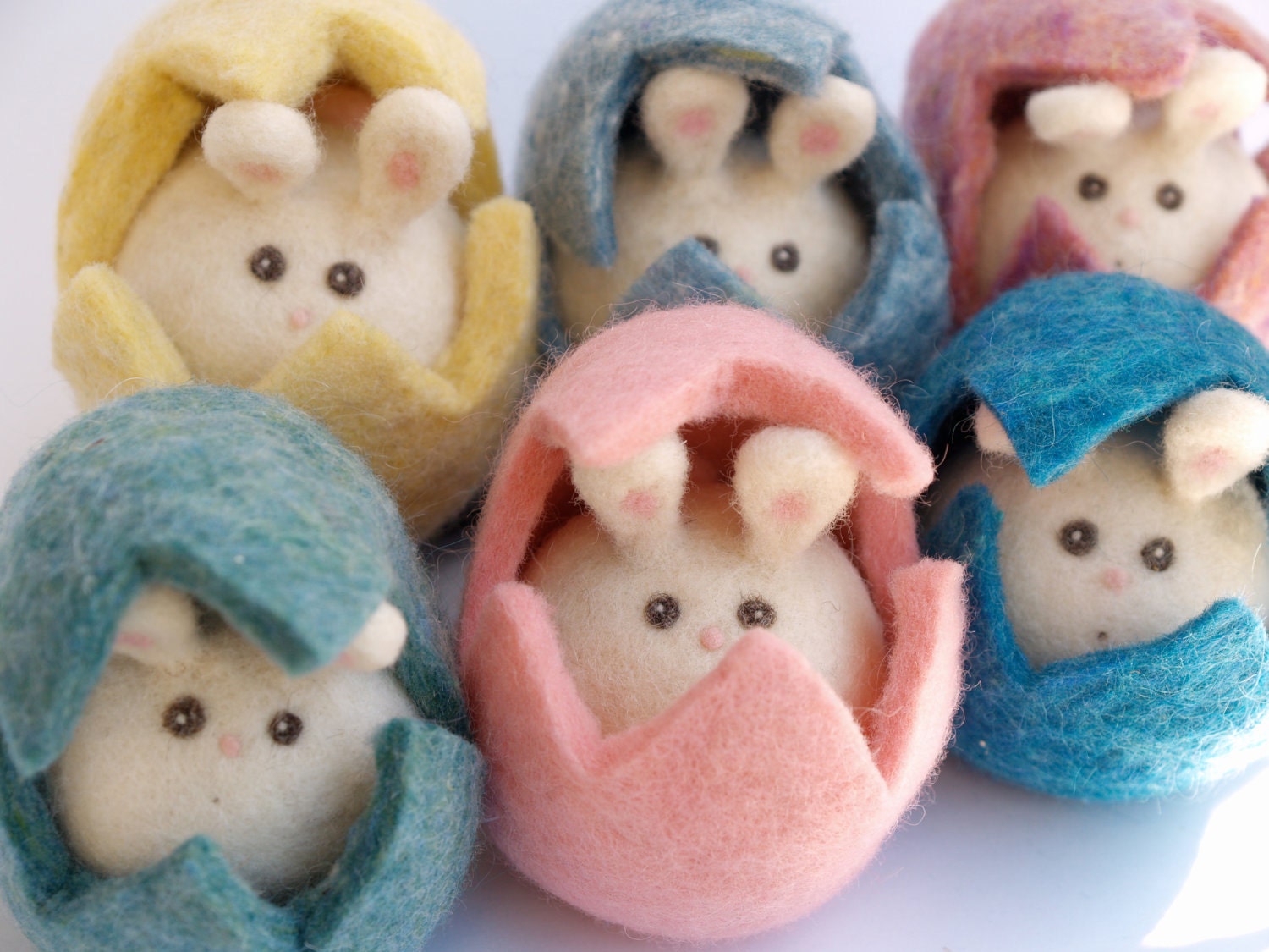 Needle Felted Waldorf Toy , The Sweetest Purple Easter Bunny You Will Ever See in her own Lavender Egg, A Rabbit Made from Eco Friendly Wool