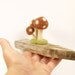 Rusty Red Toadstools on a piece of gorgeous Driftwood Art Sculpture, Needle Felted Wool and Mixed Media Art, Whimsical Woodland Scene