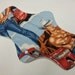 One 12 Inch Hot Cowboy on Blue Cloth Menstrual Pad With Wings - PUL