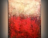 art abstract painting steampunk palette knife painting art painting original abstract painting texture abstract metallic gold red 22 x 28