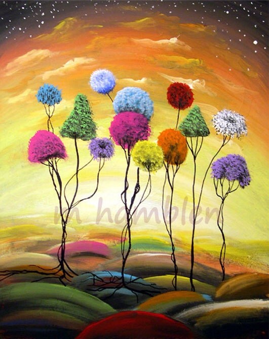 lollipop tree landscape print - Mattsart