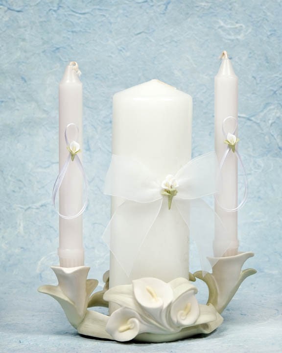 Calla Lily Bouquet Wedding Unity Candle Set