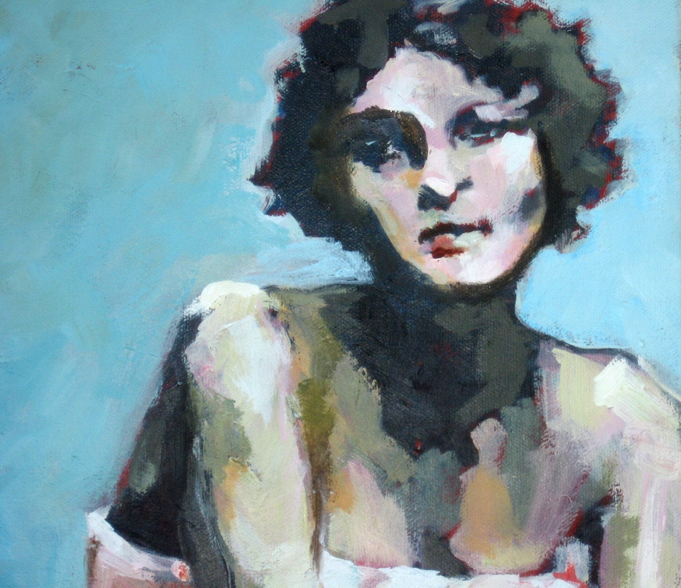 Woman in a Pink Dress Tour Girl  8x10 Giclee Print From Original Oil Painting
