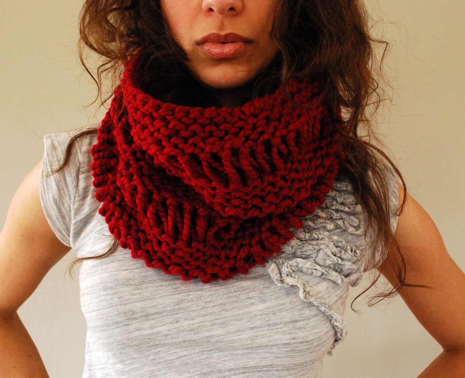 SPRING CLEANING SALE Pick your Color Custom Chunky Hand Knit Cowl