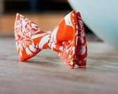 Bow Tie for Boy or Baby Orange Floral Pattern- The Magnum P.I.
