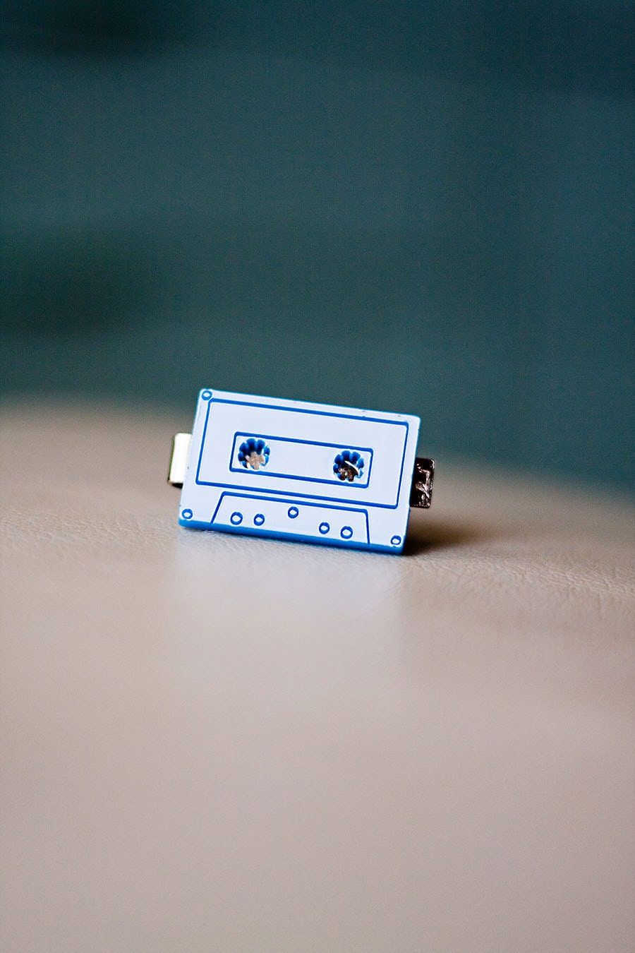 Blue Cassette Tape Tie Bar for Child or Adult