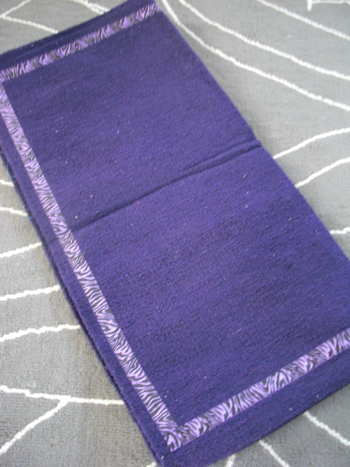 Purple Zebra Ribbon Trimmed Western Saddle Blanket by WhinneyWear