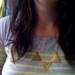 Bunting necklace, triple brass triangles