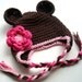 Girls Cotton Crochet Ear Flap Beanie Hat with Ears and Ties-Custom Made in Your Color Choices-MADE TO ORDER