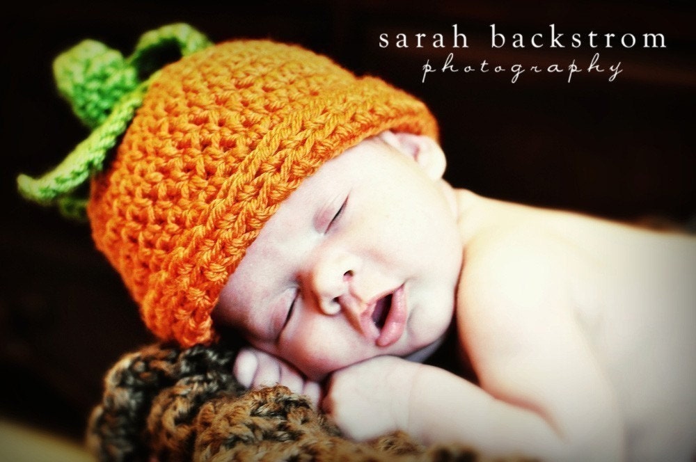 Baby Pumpkin Crochet Beanie Hat Infant Pumpkin Beanie by ...