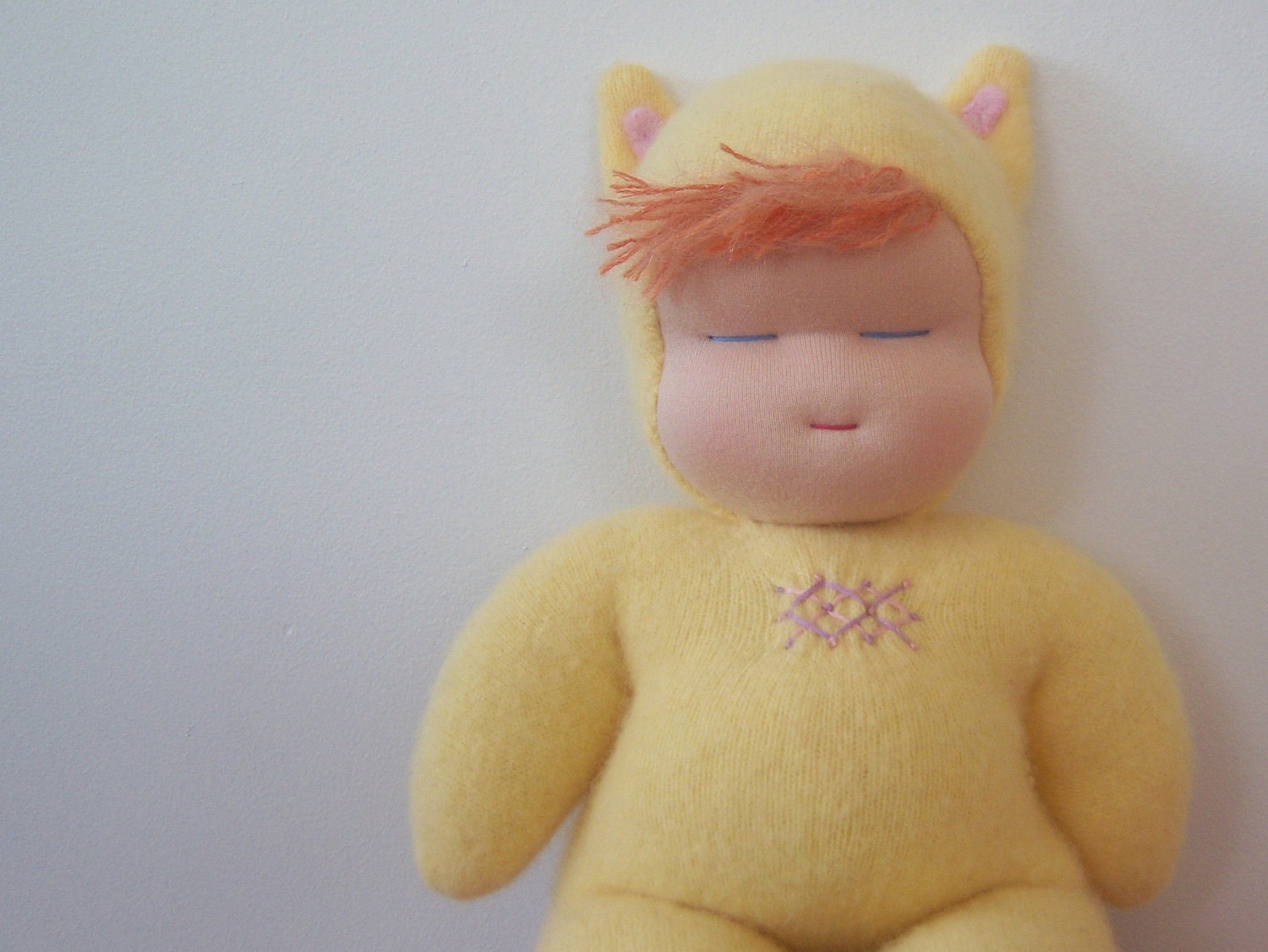 Baby Purrsila - Yellow Kitten Baby - Waldorf Doll