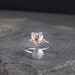 Reserve for Metaldoll - Silver Lotus Blossom and Lily pad Adjustable Ring, Metalsmithed, Simple Jewelry