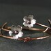 Cherry Blossom Bronze Cuff, Sakura bracelet, Spring Flower Cuff, Gifts for Mom, Gifts for her, Silver Plum Cuff