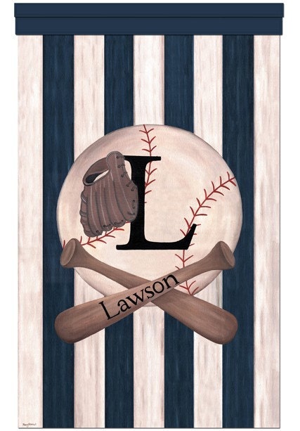 Baseball Vintage Sports Collection Wall Hanging Blue Bedroom Wall Decor Mural Pottery Barn Kids Junior Varsity Bedding