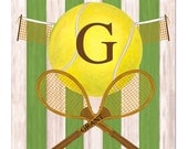 Tennis Vintage Sports Collection / Teen Boy Girl Room Wall Hanging Bedroom Bedding Decor Personalized Art