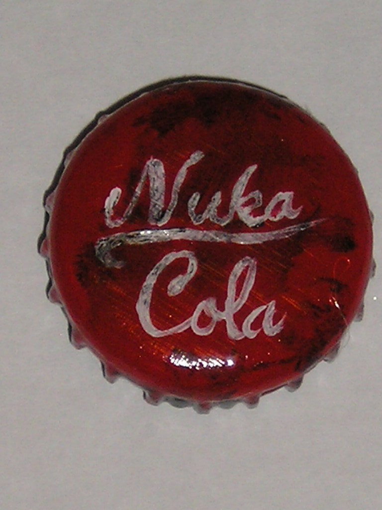 Red Nuka Cola Bottle Cap Necklace from Fallout by PedestrianX