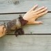 Felted cuff bracelet brown