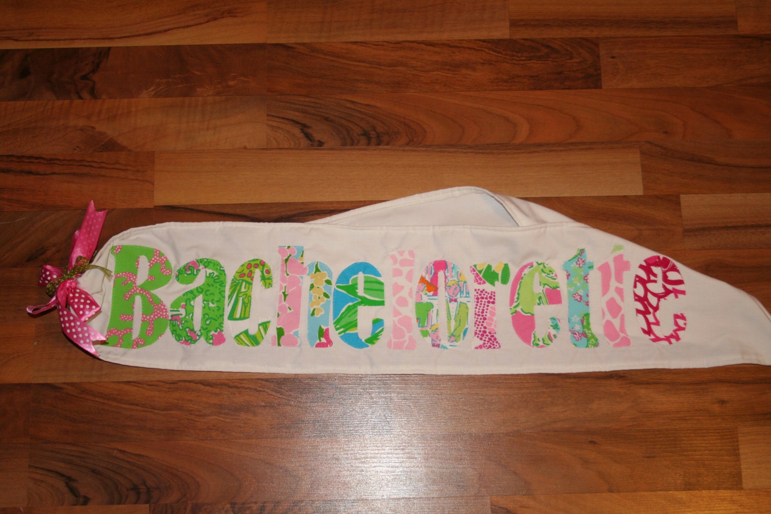 Bachelorette Party Sash made with Lilly Pulitzer Fabric