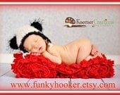 Fuzzy Ears Panda Bear Hat 0-3mo So Soft  Great Photo Prop Made to Order