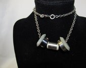 Steampunk  Viking Husqvarna Sewing Machine part necklace.