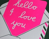 HELLO limited edition silkscreen print - Moss & Neon