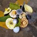 Rainy Day Button Flower Bouquet- Yellow and Grey