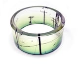 Chunky Bangle Bracelet, Bird on a Wire, resin, photo bracelet, by BuyMyCrap