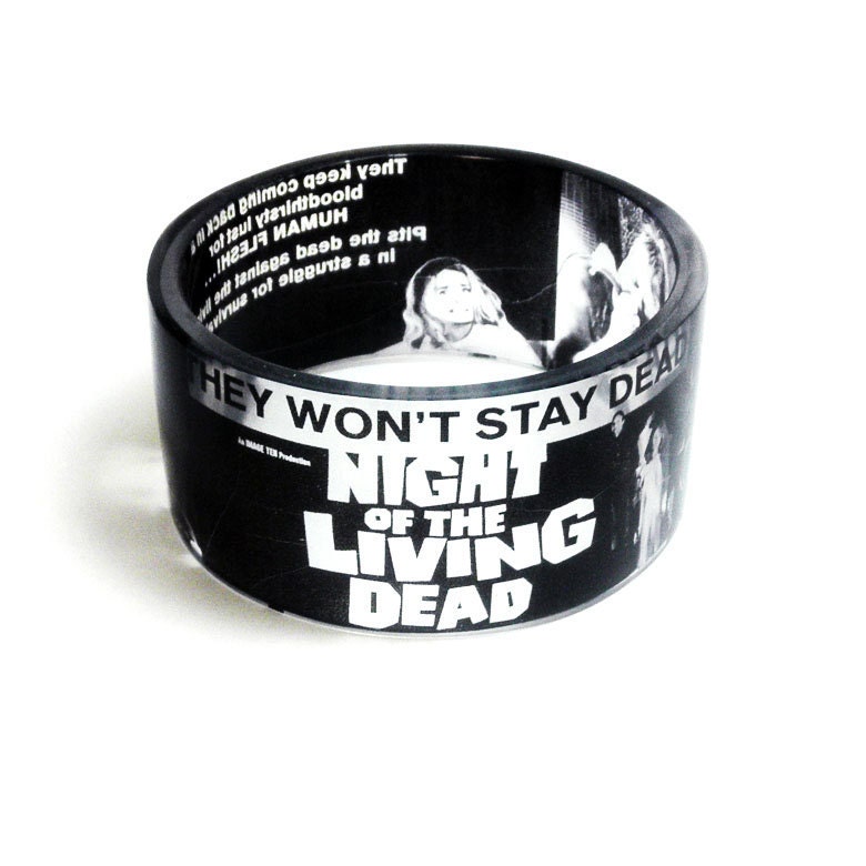 Night of the Living Dead,  Black and White chunky resin bangle