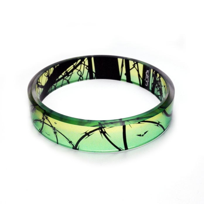 Bangle, bracelet,  resin,Barbed Wire Bats, Resin Bangle Bracelet by BuyMyCrap