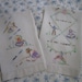 Super Shabby Chic Handembroidered Linen Guest Towels Set of 2