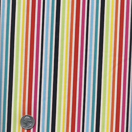 1/2 Yard Blue Hill Basics Stripe : Brights Kids Pink  Green Yellow Black White Designer Quilt Cotton Fabric