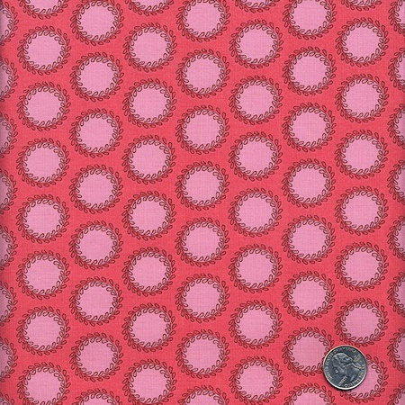 Soul Blossoms : Laurel Dot ab61 Cherry Pink Fuschia Amy Butler Quilting Cotton Fabric - 1/2 Yard
