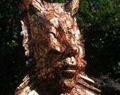 Azazel - infernal origami portrait sculpture - folded paper mask