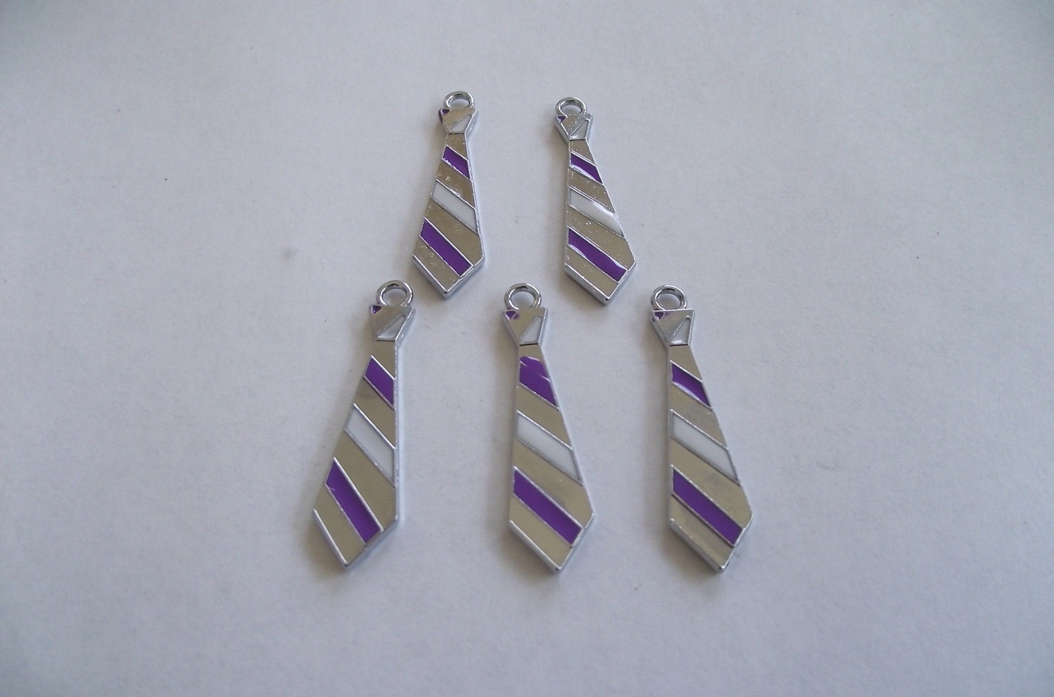 New Purple Tie Charms- 5 charms