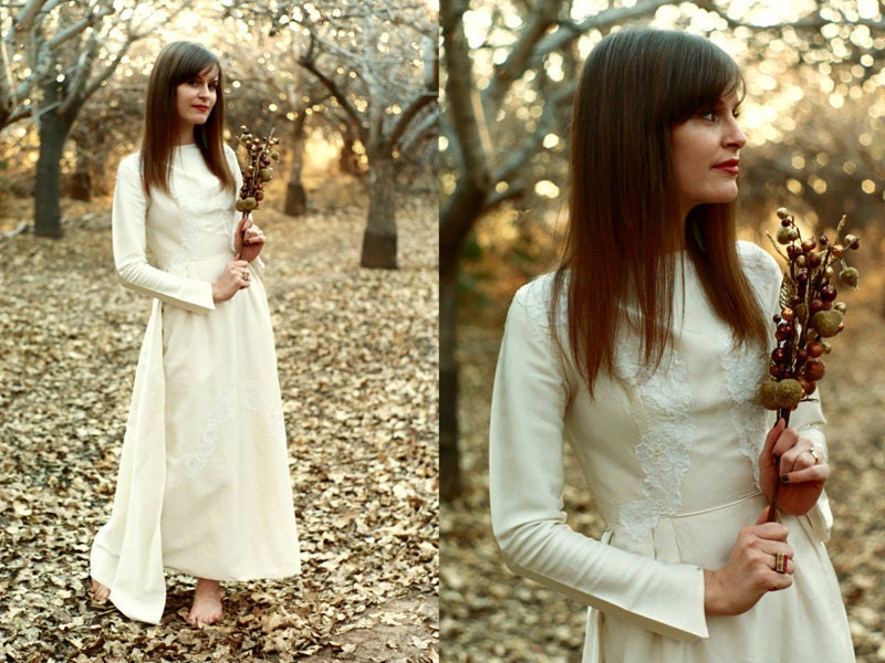 SALE Gorgeous Boho 1960s Wedding Gown