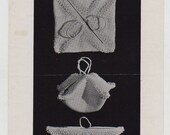 Crochet Bag Purse Original c1940s Directions Sheet THREE WAY BAG Tower Brand Guimp