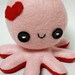 Pink Love octopus plushie - 4"