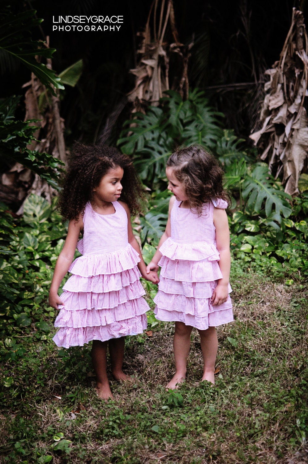 Seersucker and Ruffles Halter Dress..3m, 6m, 9m, 12m, 18m, 2t, 3t, 4t..dressbabybeautiful