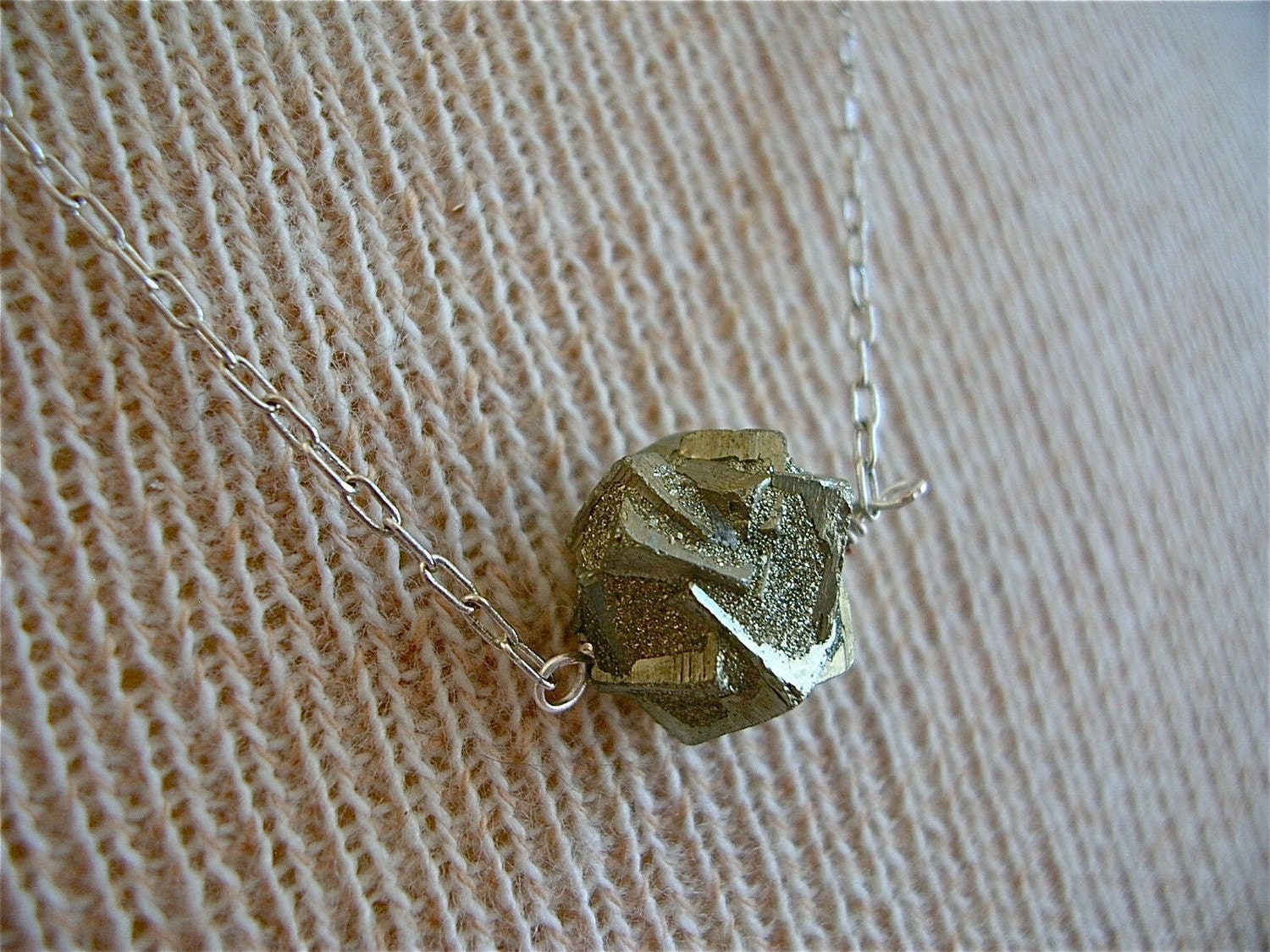 Piece of the Universe - Pyrite Nugget Pendant Necklace