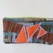 the geometry clutch ... vintage cotton print fabric, eco-friendly zipper clutch