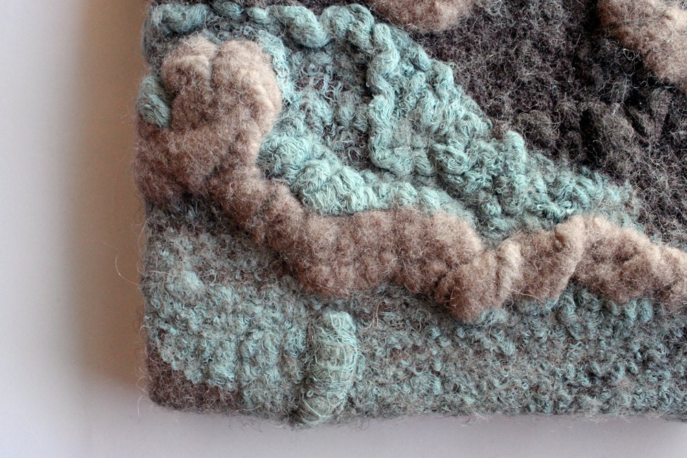 Pink & Blue Nuno Felted Wall Piece - July 29 from The Calendar Project
