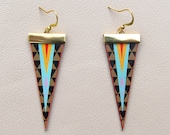 Leather Earrings - Geometric Triangles
