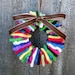 Rescued Wool Wreath Ornament - Multi with Bark Brown Velvet Ribbon - recycled wool wreath by alicia todd