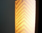 Block Printed Chevron Hanging Lamp in Hemp and Organic Cotton