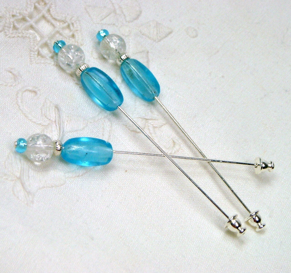 Counting Pins Needlepoint Marking Pins  Aqua