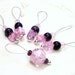 Knitting Stitch Markers Beaded Icy Pink and Purple